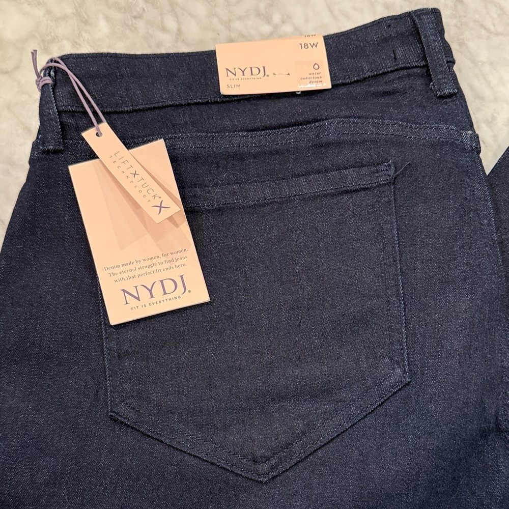 NYDJ Sheri Slim Jeans - 18W - Color is Rinse (Dark Indigo)